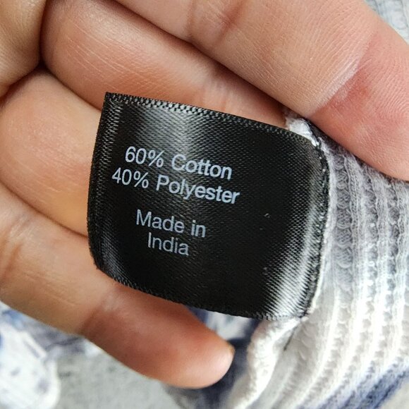 Lane Bryrant Shirt Womens 22/24 Blue Gray Waffle Thermal Knit Hoodie *Read* - Picture 3 of 11